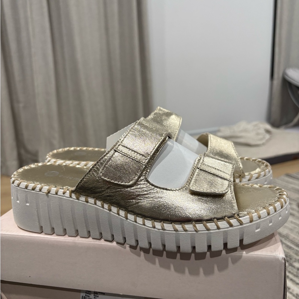 Eric Michael Barcelona Gold Sandals